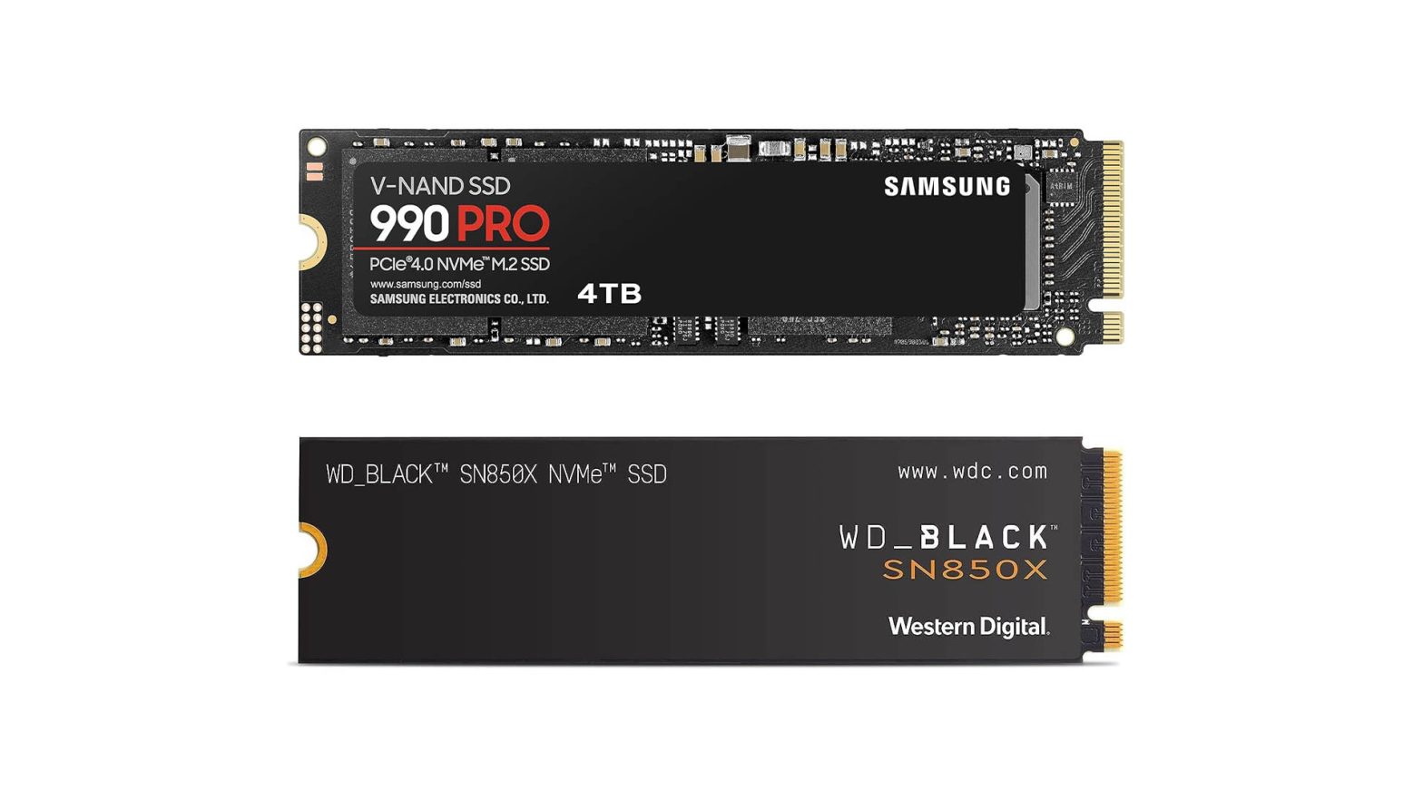 Samsung 990 PRO and WD_BLACK SN850X 4TB PCIe Gen 4 SSD are up to 57 percent off on Amazon