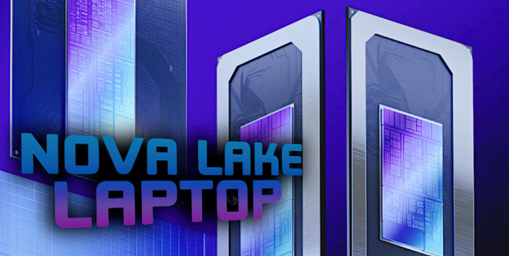 Nova Lake Laptop: Innovative computing technology display background.